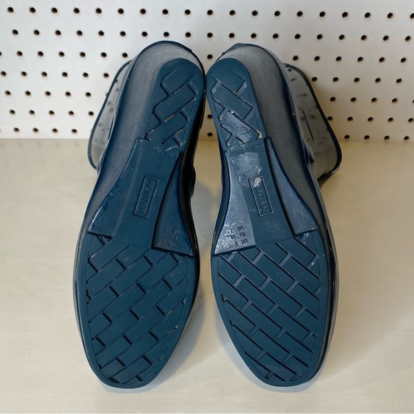 Hunter | Kellen Wedge Heel Rain Boot Dark Navy Teal Blue Sz. 7 - Picture 9 of 9